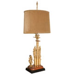 Custom Table Lamp Featuring Burmese Gilt and Jeweled Carving 8