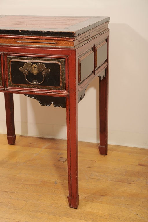 Square Painted Table with Drawers