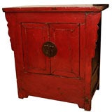Antique Red Painted Buffet Cabinet