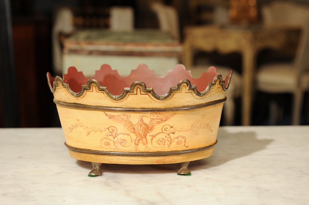 Swedish Tôle-Painted Monteith Cachepot