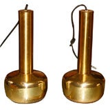 Vintage Pair of Brass Pendant Lights by Louis Poulsen