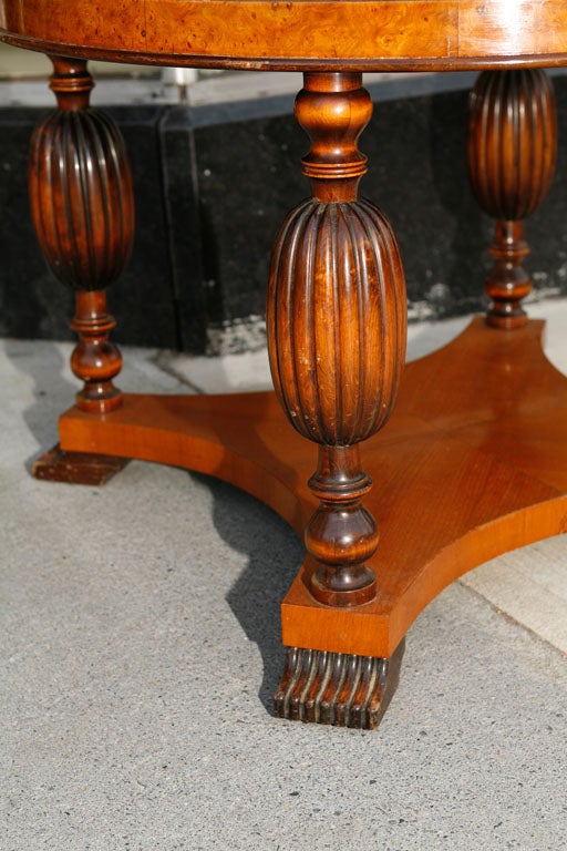 Danish Art Deco Burlwood Table For Sale