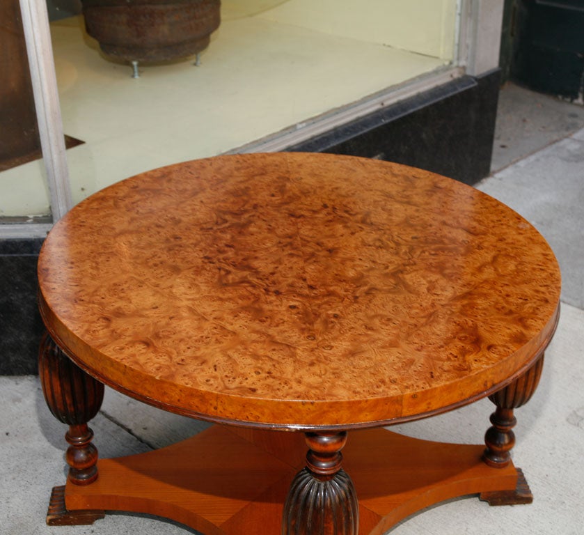 Art Deco Burlwood Table In Good Condition For Sale In Hudson, NY