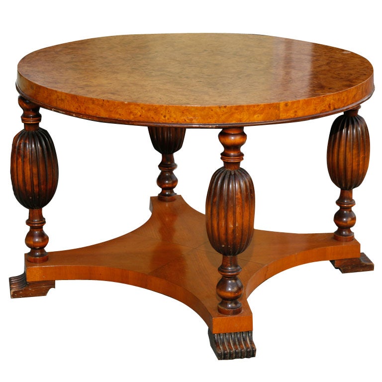 Art Deco Burlwood Table For Sale