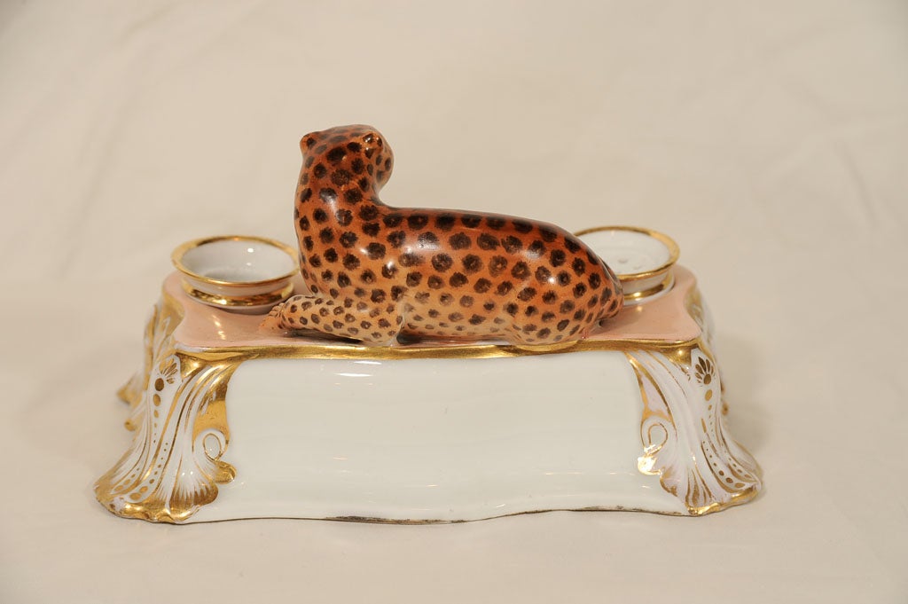 Inkwell Featuring a Leopard