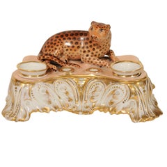 Inkwell Featuring a Leopard