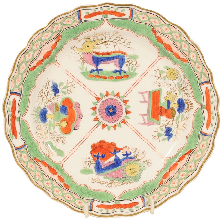 A Dozen Dragon in Compartments Worcester Porcelain Plates at 1stDibs