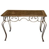 Mid-Century Painted Wrought iron and Sheet Metal Table