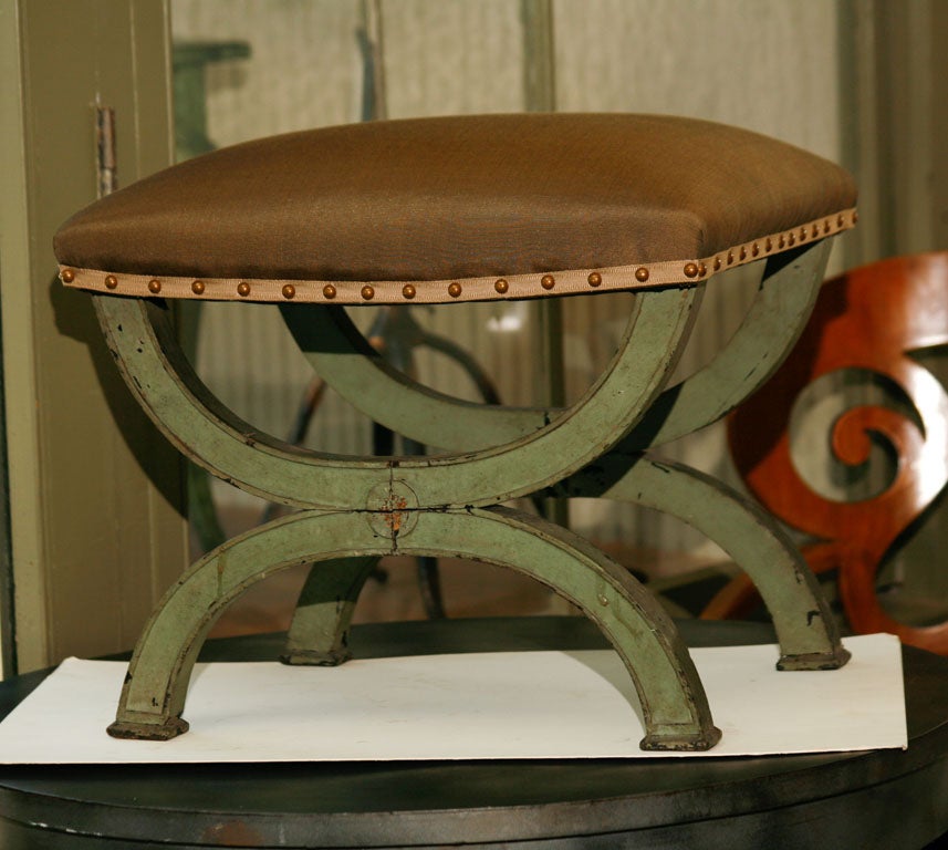 French Directoire Green Painted Tabouret 6