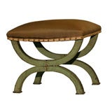 French Directoire Green Painted Tabouret