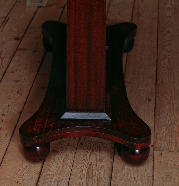 Pillar and Scroll Mahogany Empire Table with One Drawer 3