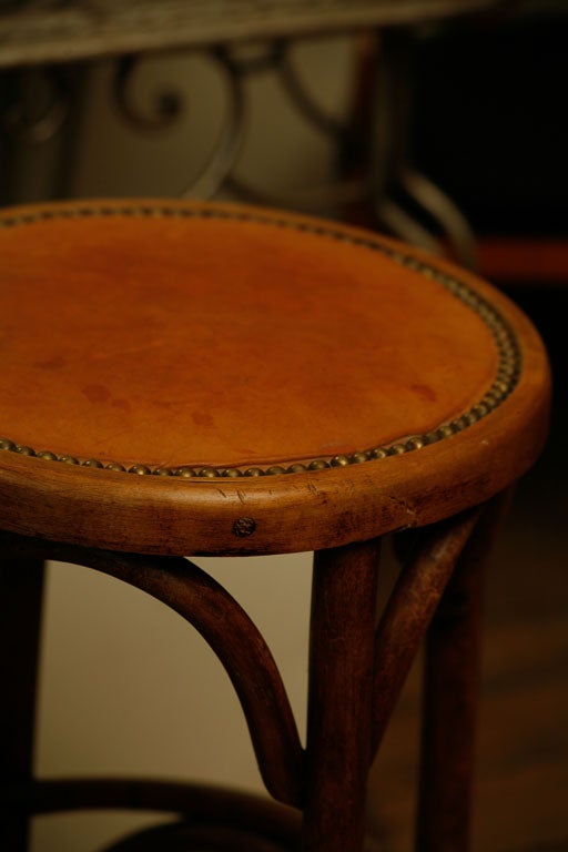Continental bentwood bar stool with leather seat at 1stDibs bentwood barstool