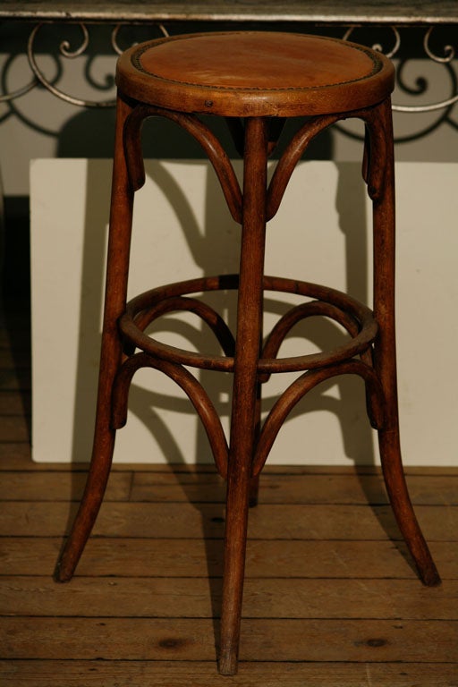 Continental bentwood bar stool with leather seat at 1stDibs bentwood barstool