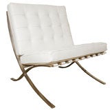 Barcelona chair by Mies Van Der Rohe for Knoll in white leather
