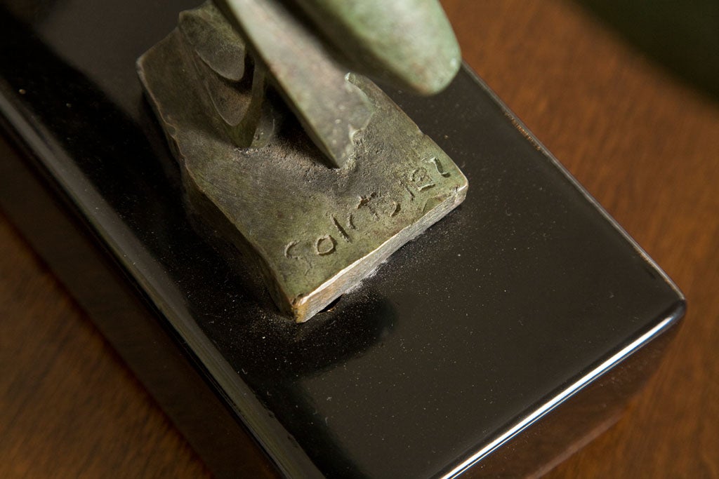 20th Century Baruch Saktsier bronze signed For Sale
