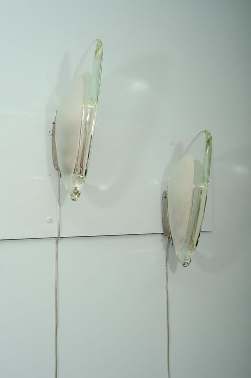 Glass #1552 Max Ingrand for Fontana Arte Sconces