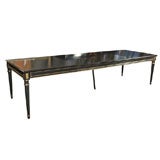 Ebonized Dining Room Table by Jansen Three Leaves