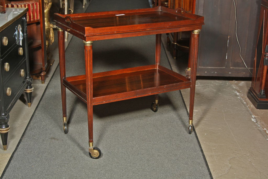 Rosewood Two Tier Serving Cart Stamped Jansen