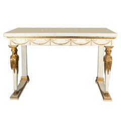 Russian Neoclassical Marble Top Console