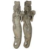 Hand Carved Mermaid Wall Sconces