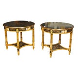 Pair of Chinoiserie Side Tables with Bamboo Legs