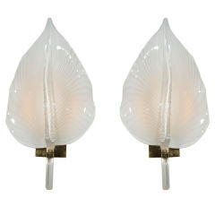 Vintage Pair of Italian Murano Glass Wall Sconces