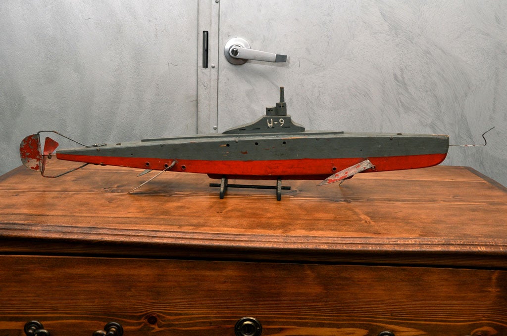 Folk Art Model  of a 1920's U-9 Submarine 2