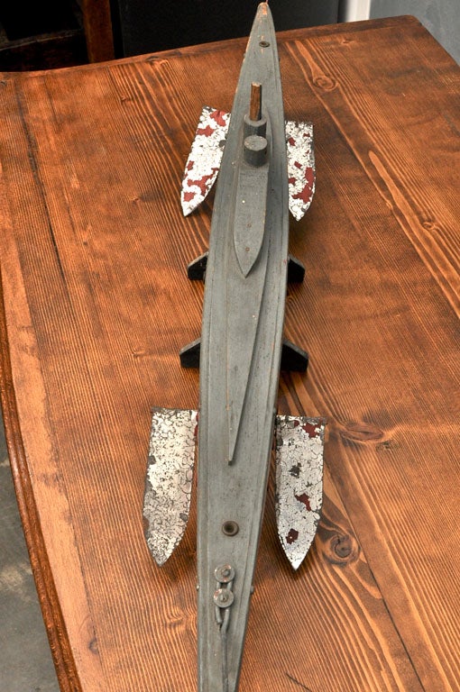 Folk Art Model  of a 1920's U-9 Submarine 3