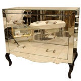 Mirrored commode with ebonized wood legs