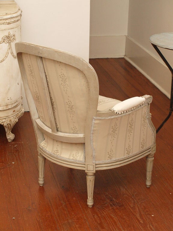 Pair of French Antique Louis XVI Bergere Chairs 6