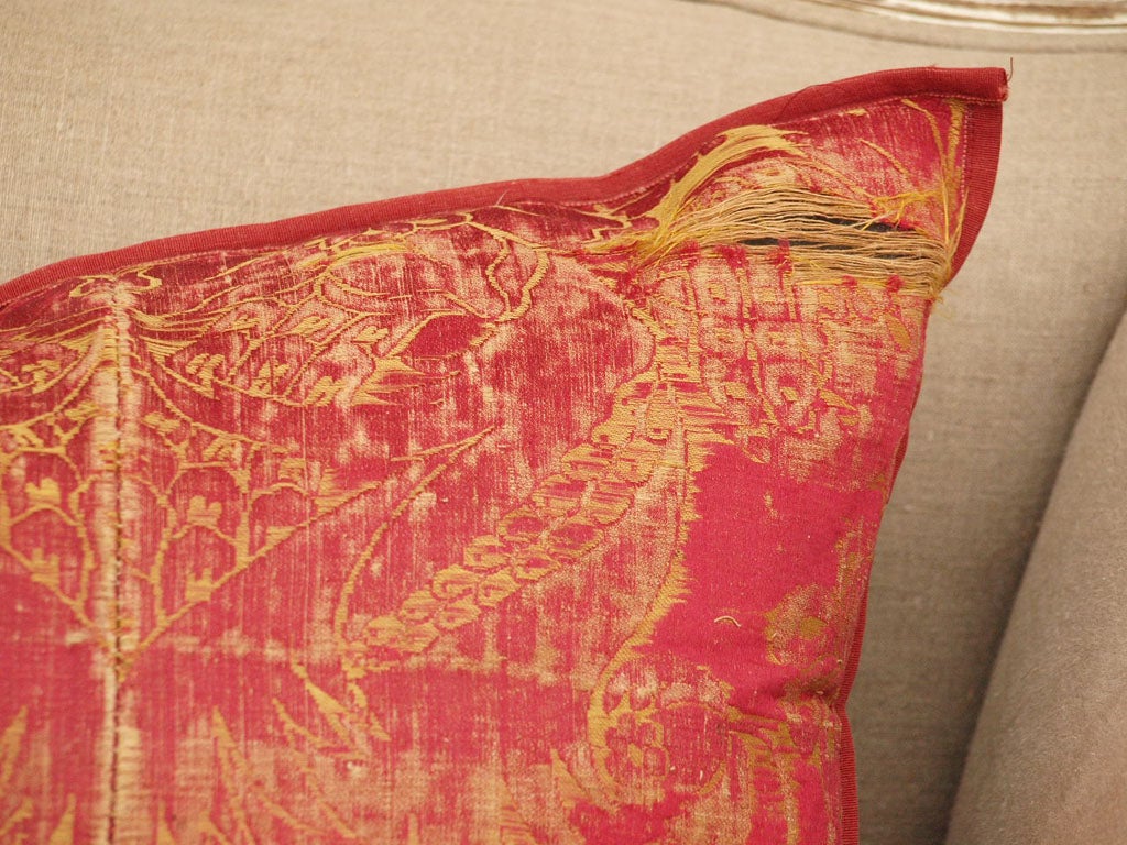 19th Cent. Antique French Silk Pillow 1