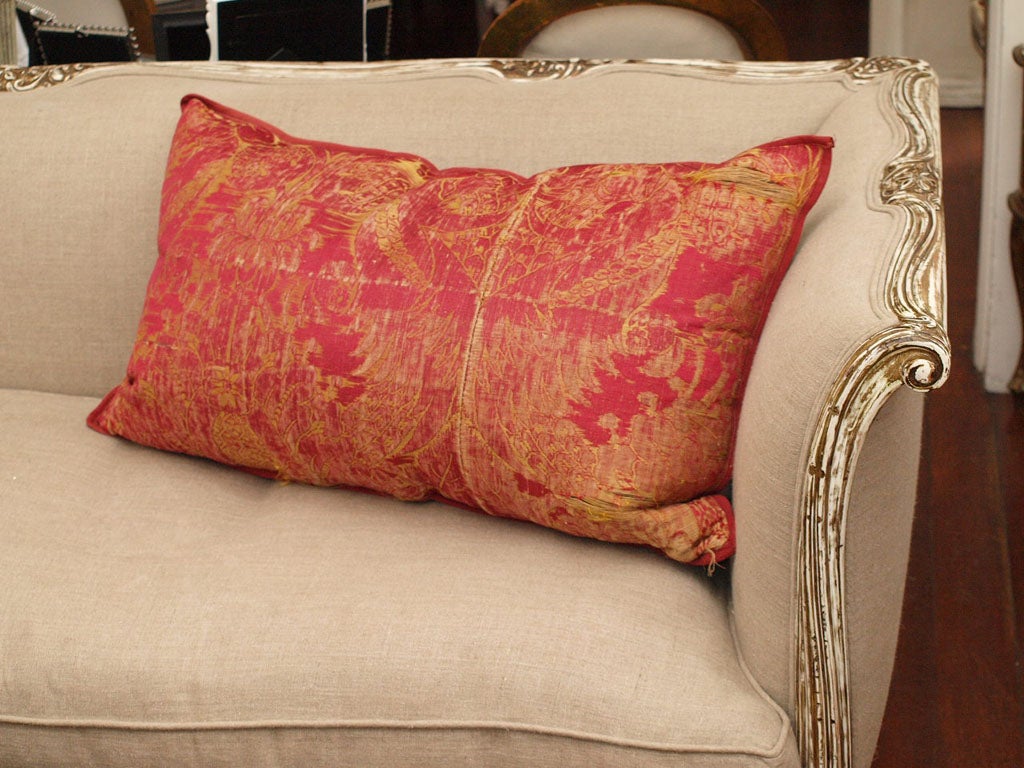 19th Cent. Antique French Silk Pillow 6