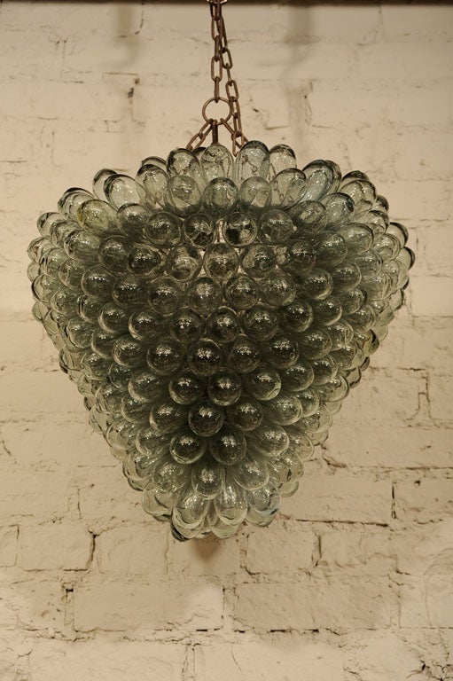 Belgian Large Hanging Glass Grape Lantern For Sale