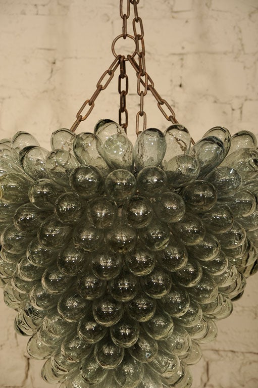 20th Century Large Hanging Glass Grape Lantern For Sale