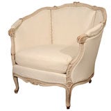 Swedish Wooden Rococo Style Low Armchair