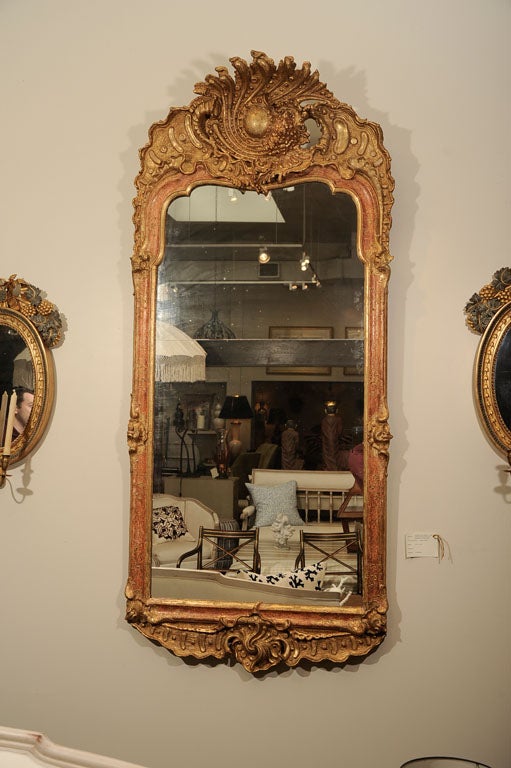 Swedish Rococo Mirror by Erhart Götel