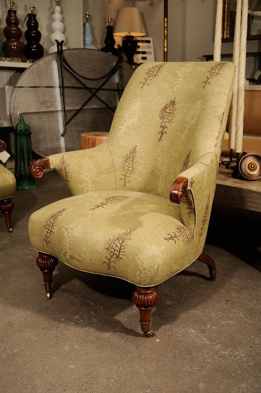Very Rare Pair of Antique Upholstered Arm Chairs For Sale 5