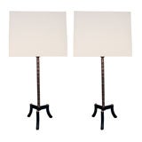 Jacques Adnet tripod table lamps