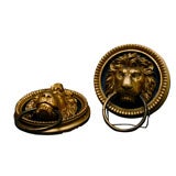 Pair of carved gilt wood Lions