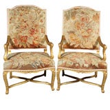 Antique French Open Armchairs