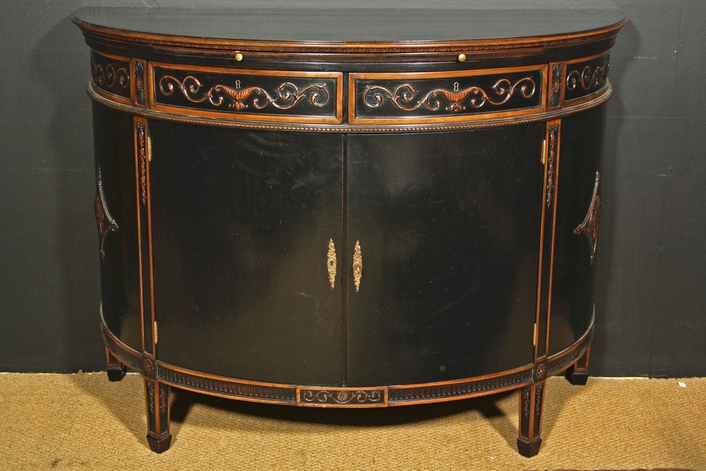 Pair of Demi lune Cabinets