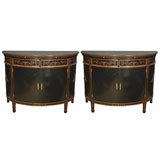 Pair of Demi lune Cabinets