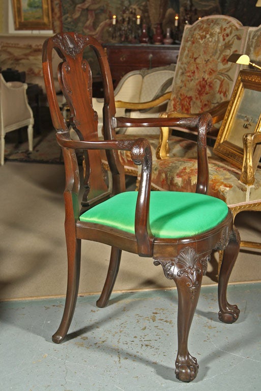 Set of Irish Mahogany Dining Chairs For Sale at 1stDibs