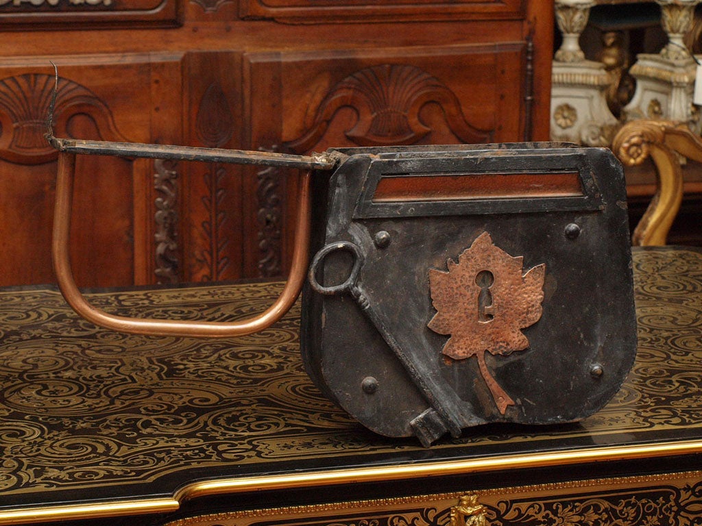 HANDMADE FRENCH IRON AND COPPER MAILBOX 2