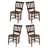 Set of 4 English Chestnut Schoolhouse Chairs