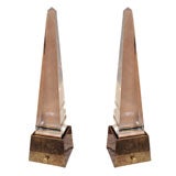 Pair of Lucite Obelisk Lamps