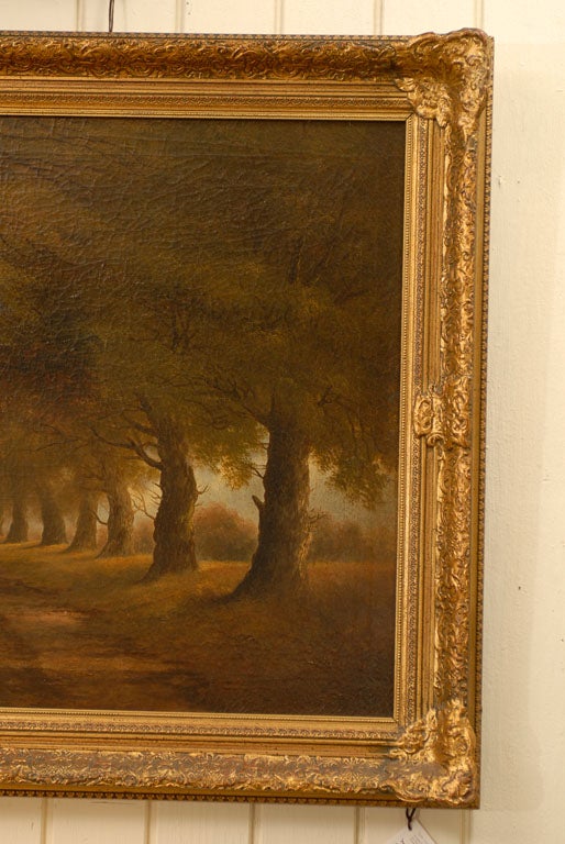 English Woodland Scene Oil Painting