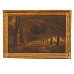 English Woodland Scene Oil Painting
