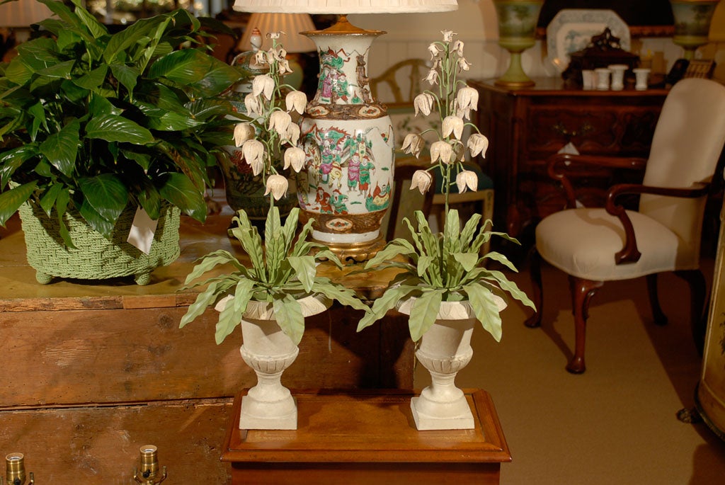 Pair Tole Flowers