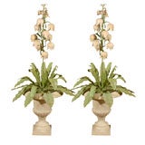 Pair Tole Flowers